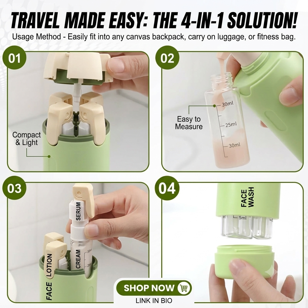 4 in 1 Travel Dispenser